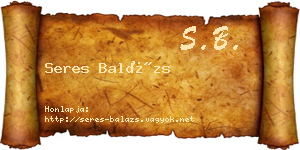 Seres Balázs névjegykártya